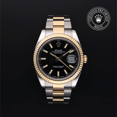 Rolex Certified Pre-owned Datejust M126333-0013 front on black background