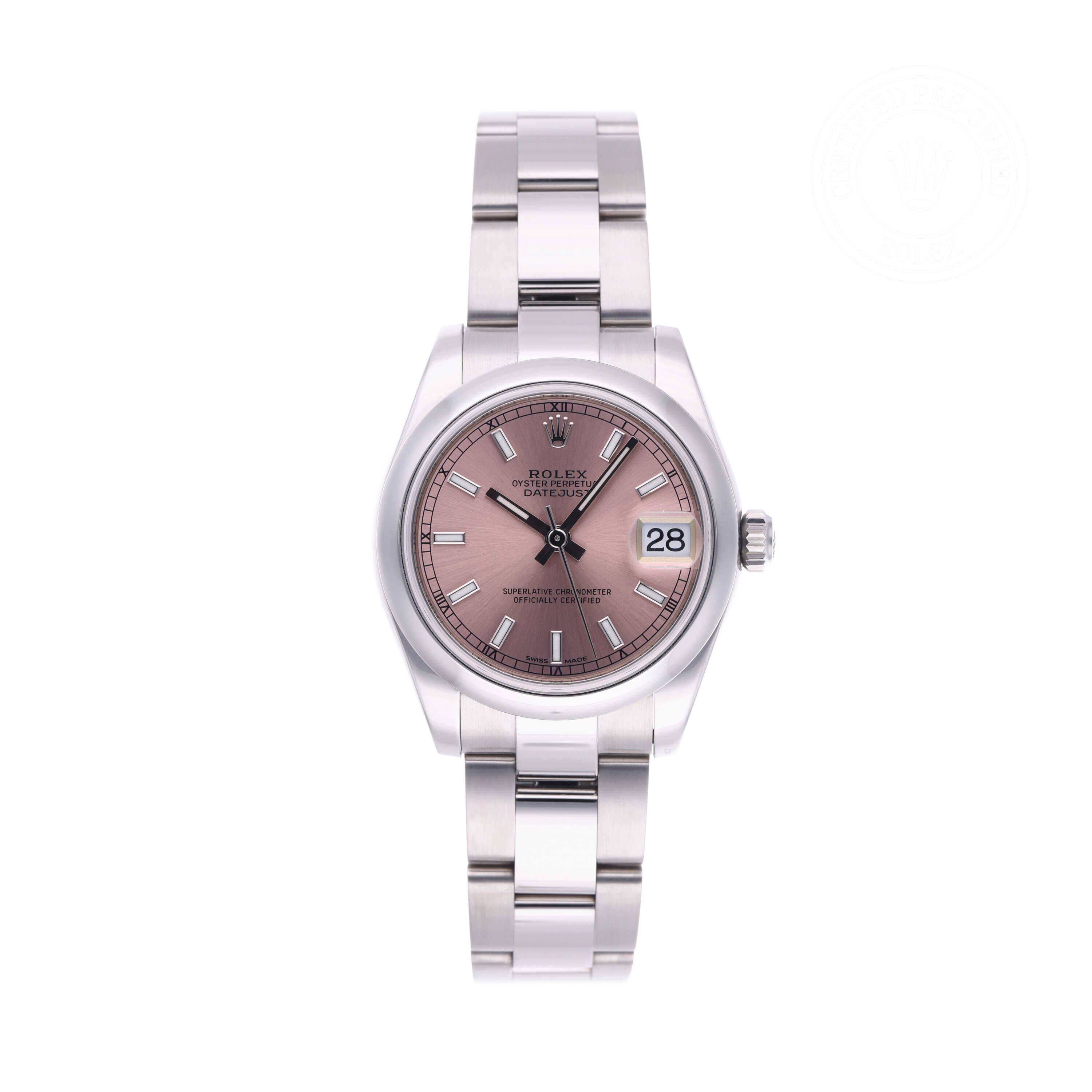 Rolex Certified Pre-owned Lady Datejust M178240-0028 front on white background