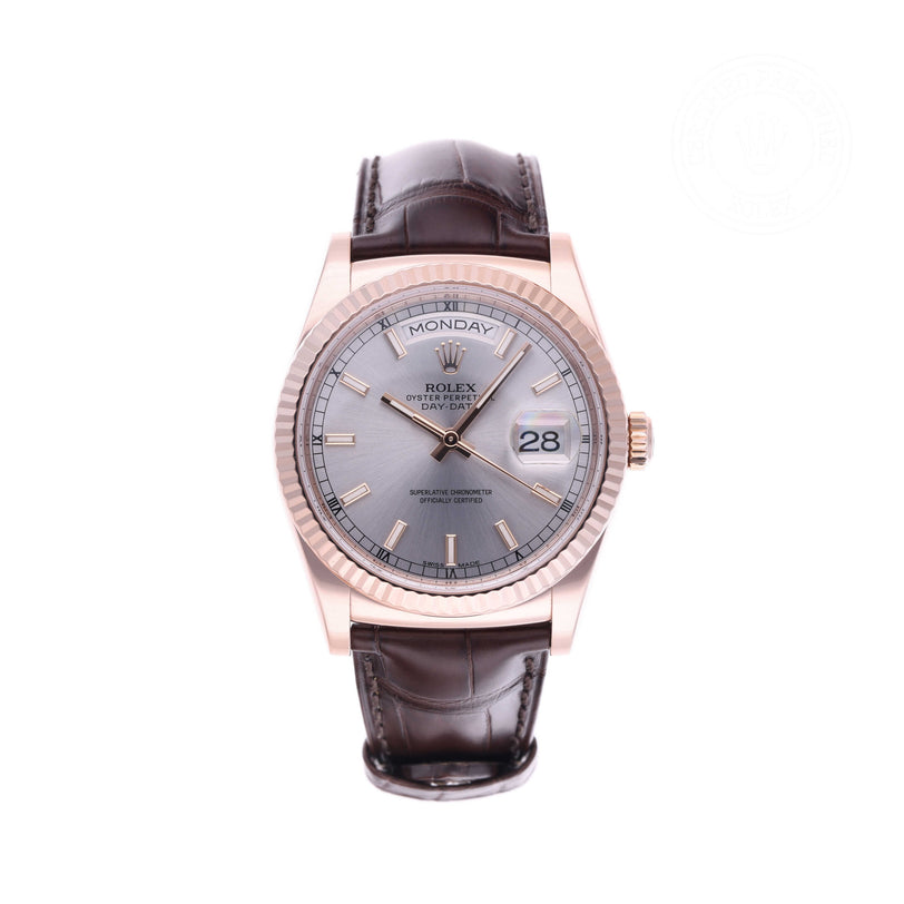 Rolex Certified Pre-owned Day-date M118135-0005 front on white background
