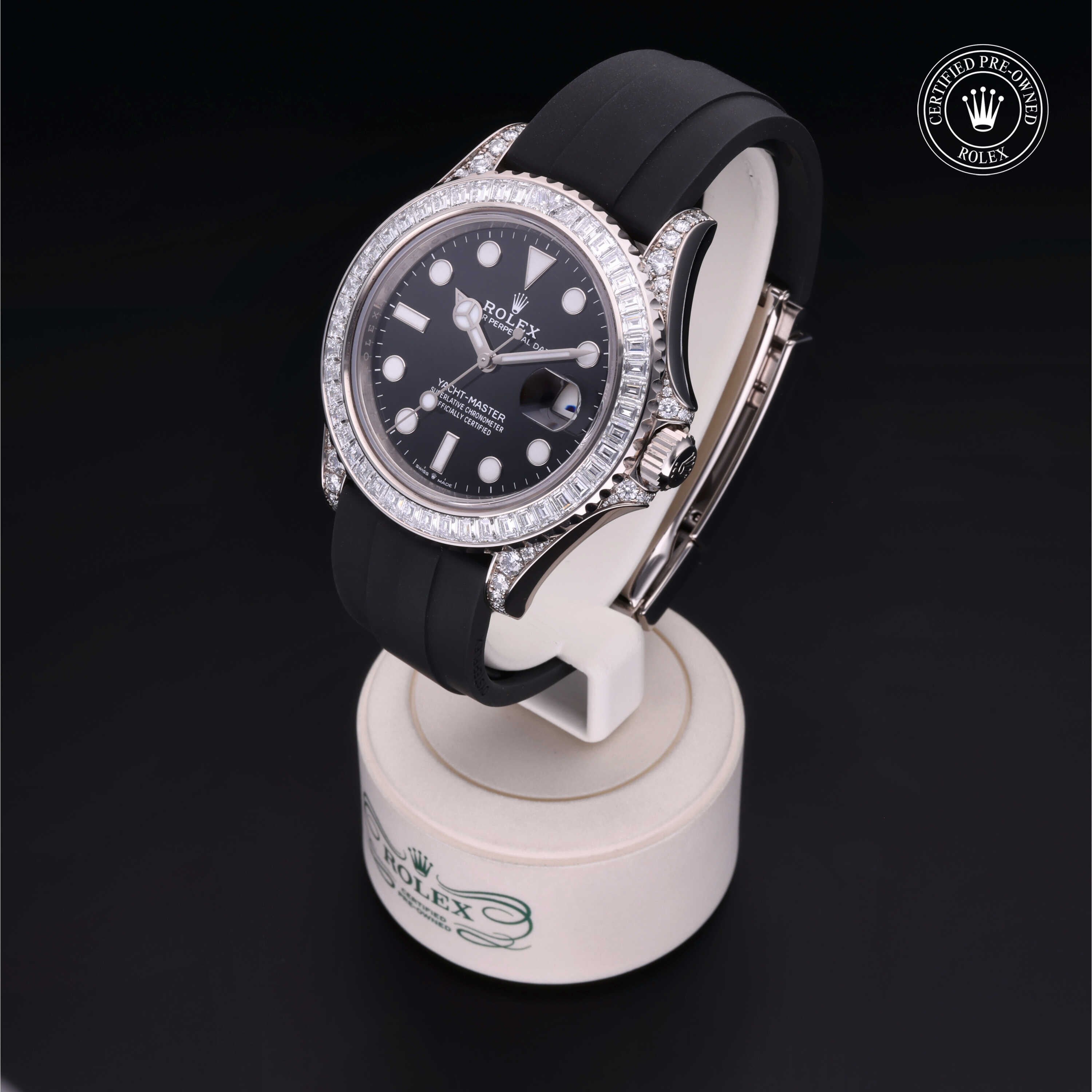 Rolex Certified Pre-owned Yacht-Master M226679TBR-0003 front on black background