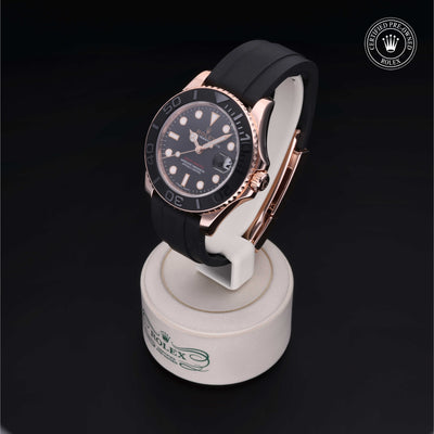 Rolex Certified Pre-owned Yacht-Master M268655-0002 front on black background