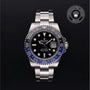 Rolex Certified Pre-owned GMT M126710BLNR-0003 front on black background