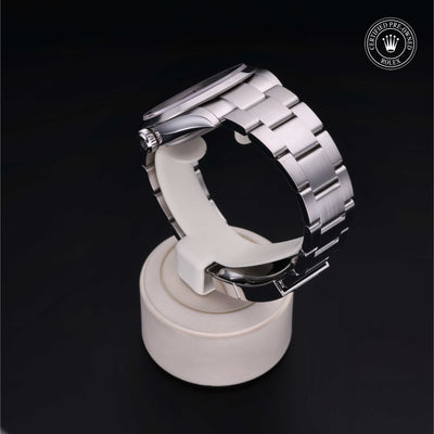 Rolex Certified Pre-owned Explorer M224270-0001 front on black background