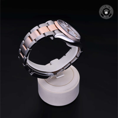 Rolex Certified Pre-owned Datejust M126201-0016 front on black background