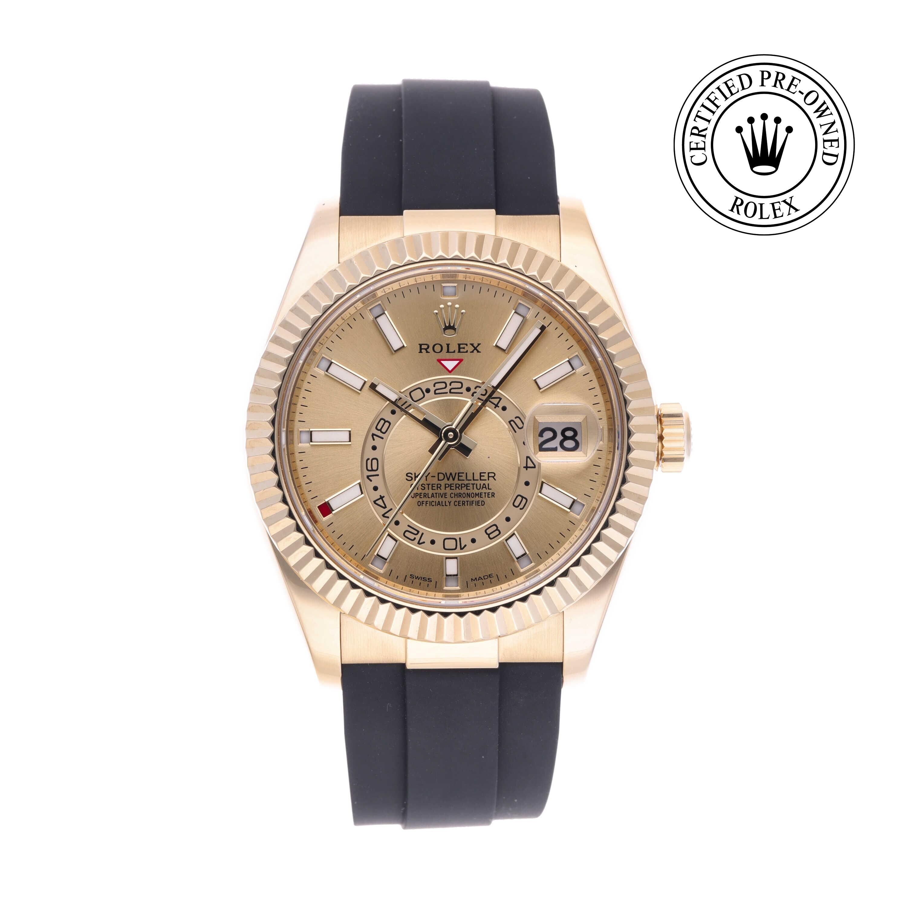 Rolex CPO Sky-Dweller M326238 front on white background