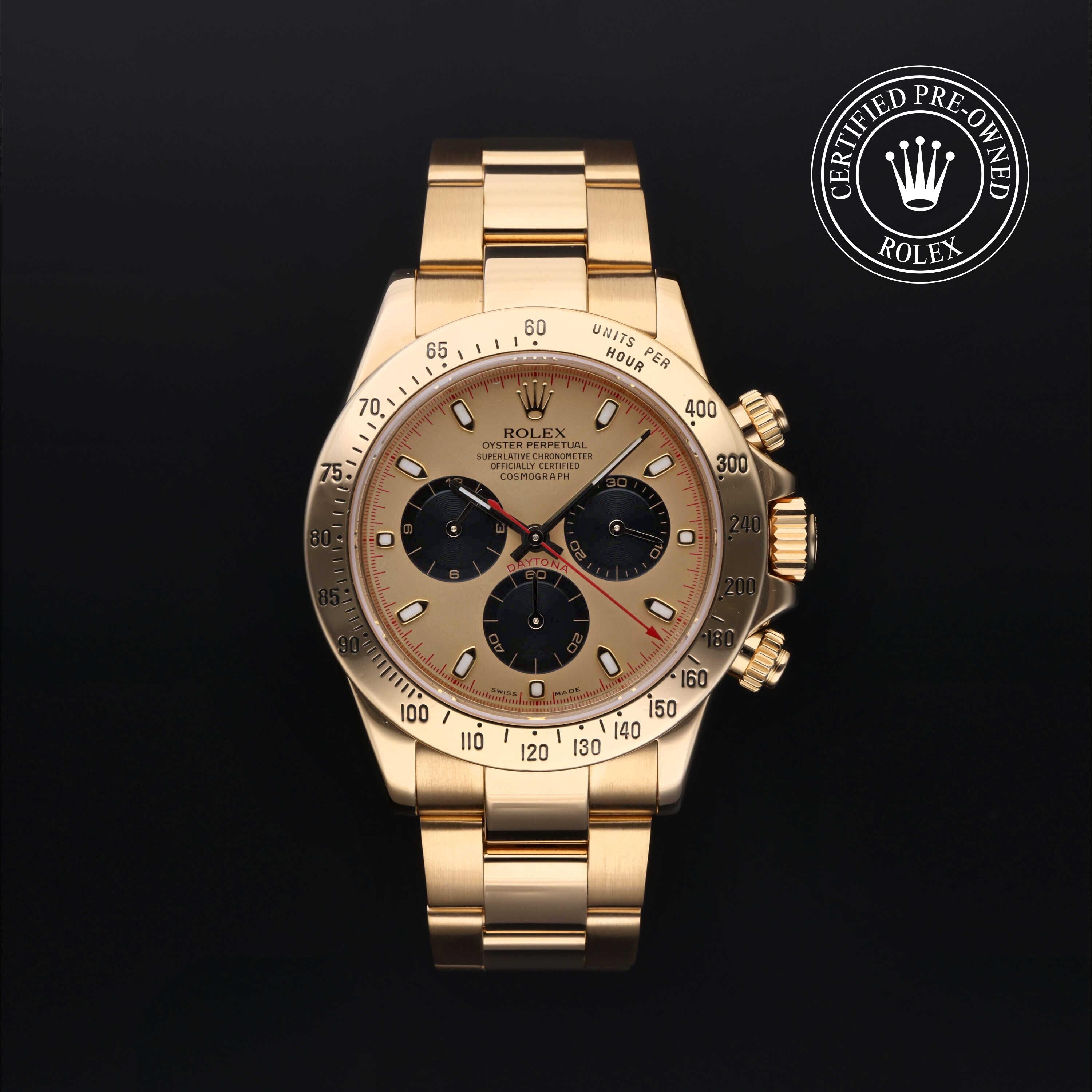 Rolex CPO Daytona M116528 front on white background