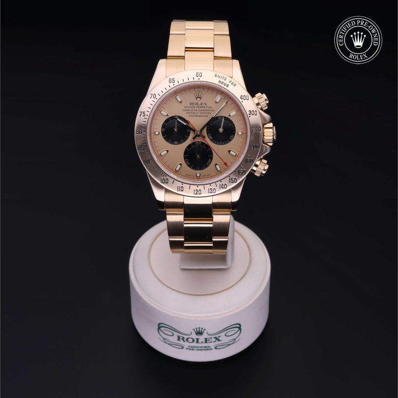 Rolex CPO Daytona M116528 front on white background