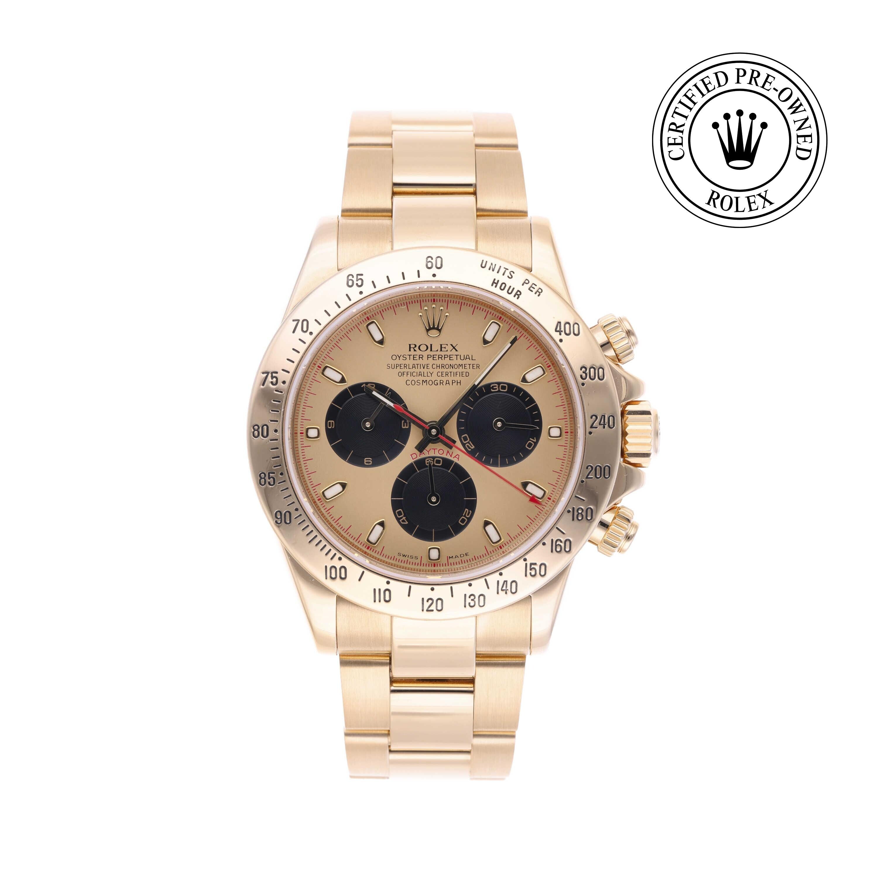Rolex CPO Daytona M116528 front on white background