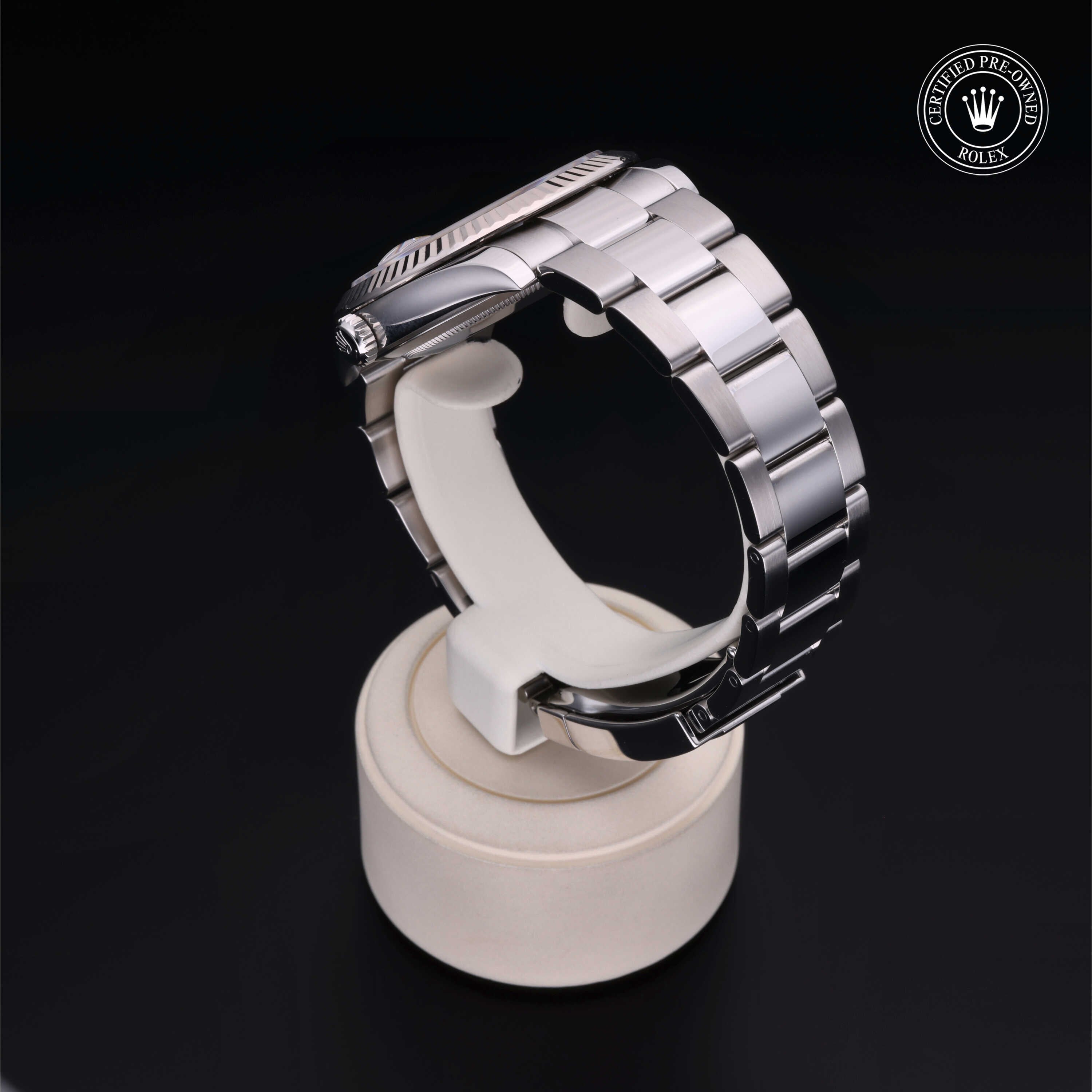 Rolex Certified Pre-owned Datejust M126334-0005 front on black background