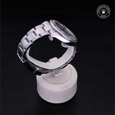 Rolex Certified Pre-owned Yacht-Master M268622-0002 front on black background