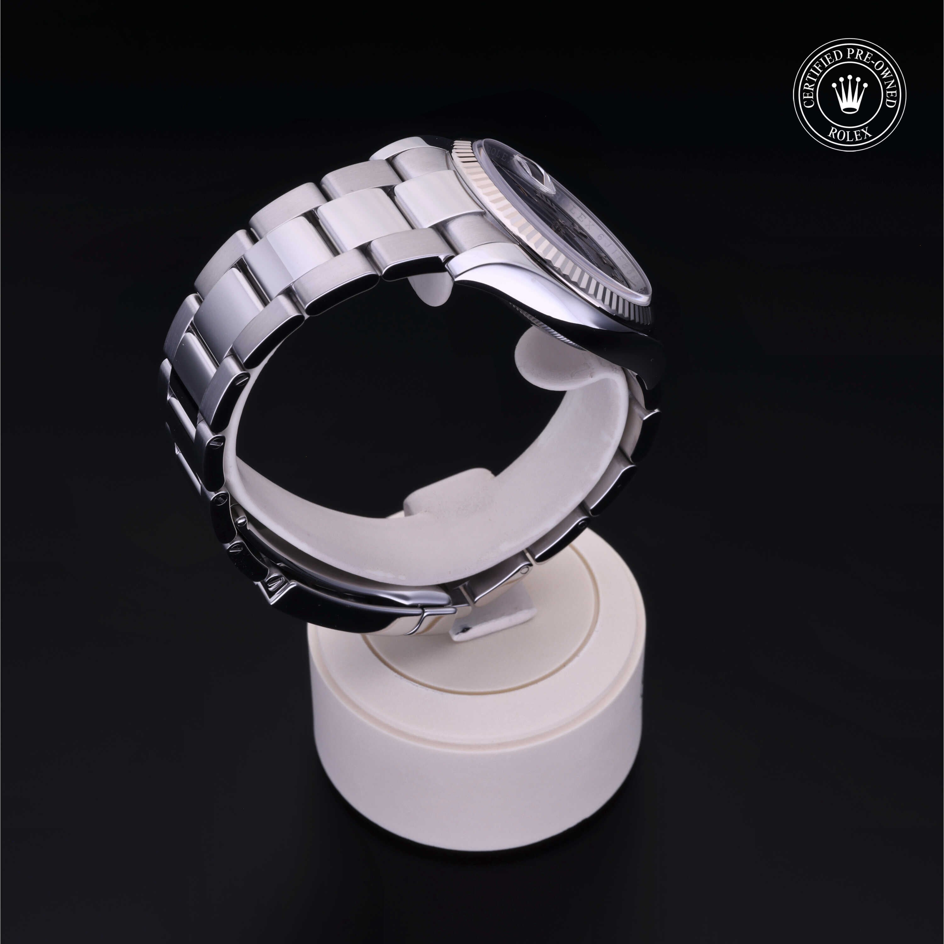 Rolex Certified Pre-owned Datejust M116234-0133 front on black background