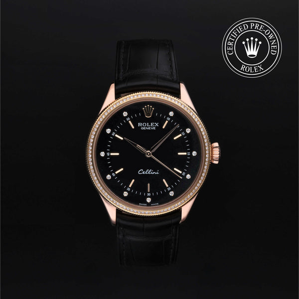 Rolex CPO Cellini M50605RBR front on white background