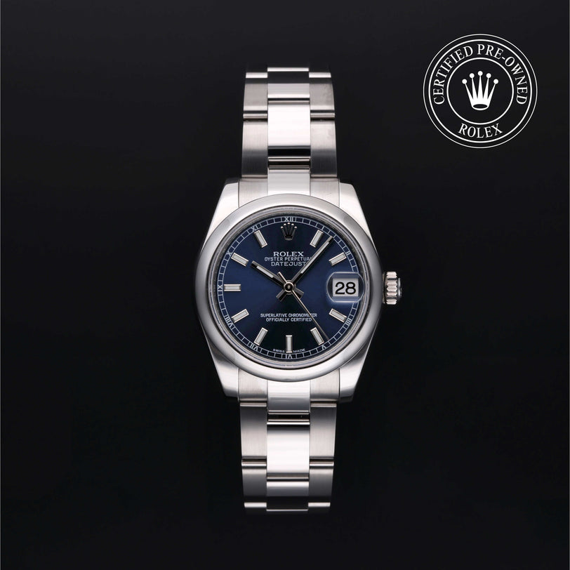 Rolex Certified Pre-owned Lady Datejust M178240-0023 front on black background