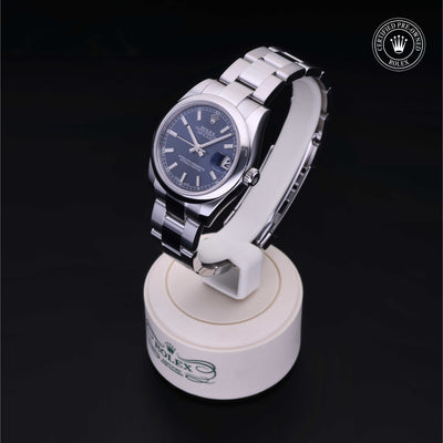 Rolex Certified Pre-owned Lady Datejust M178240-0023 front on black background