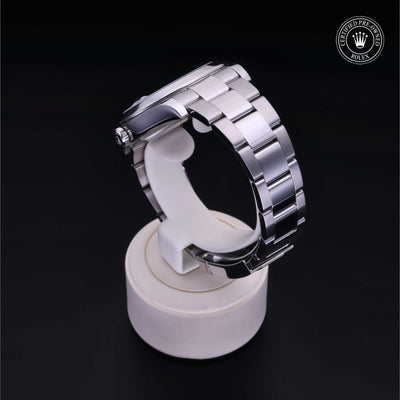 Rolex Certified Pre-owned Datejust M116300-0004 front on black background