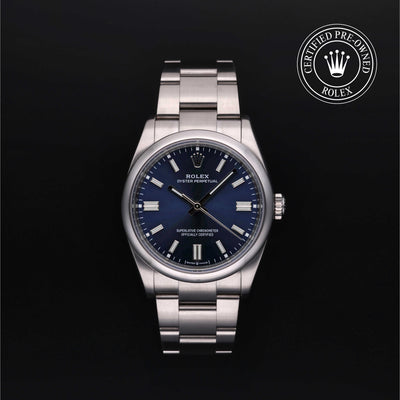Rolex CPO Oyster Perpetual M126000 front on white background