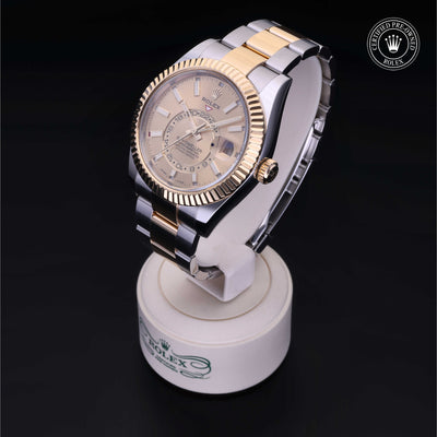 Rolex Certified Pre-owned Sky-Dweller M326933-0001 front on black background