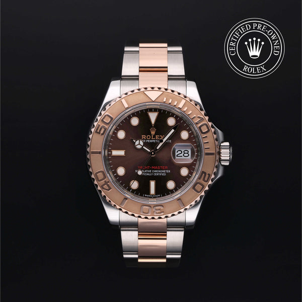 Rolex Certified Pre-owned Yacht-Master M116621-0001 front on black background