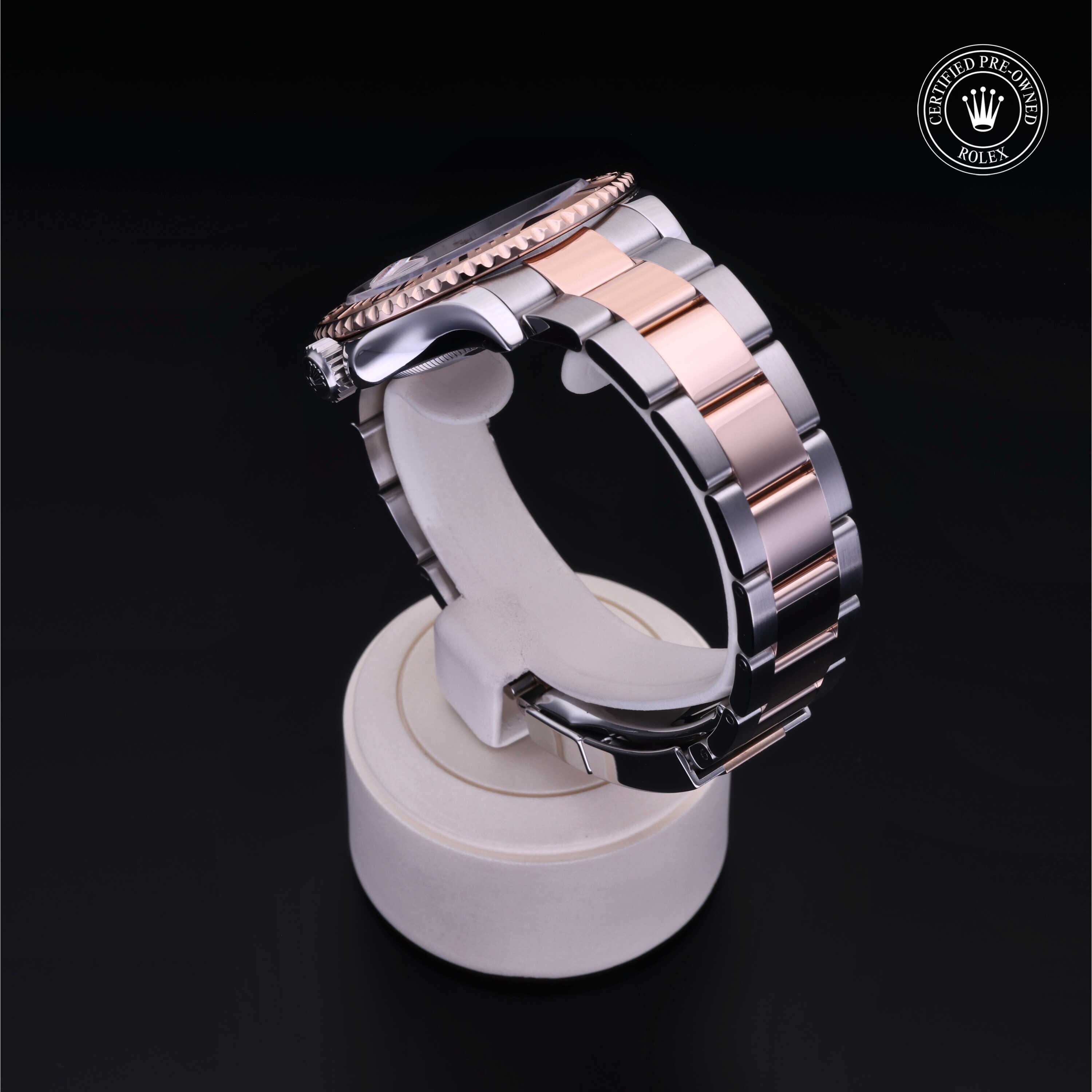 Rolex Certified Pre-owned Yacht-Master M116621-0001 front on black background