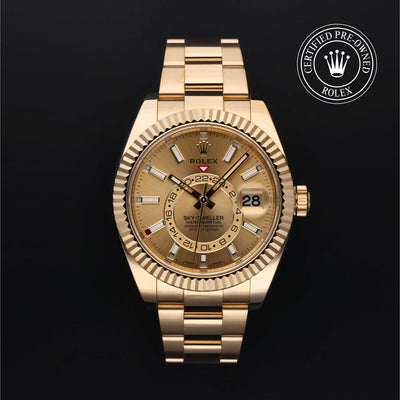 Rolex Certified Pre-owned Sky-Dweller M326938-0003 front on black background