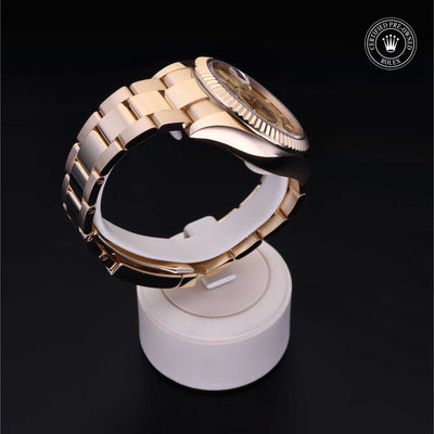 Rolex Certified Pre-owned Sky-Dweller M326938-0003 front on black background