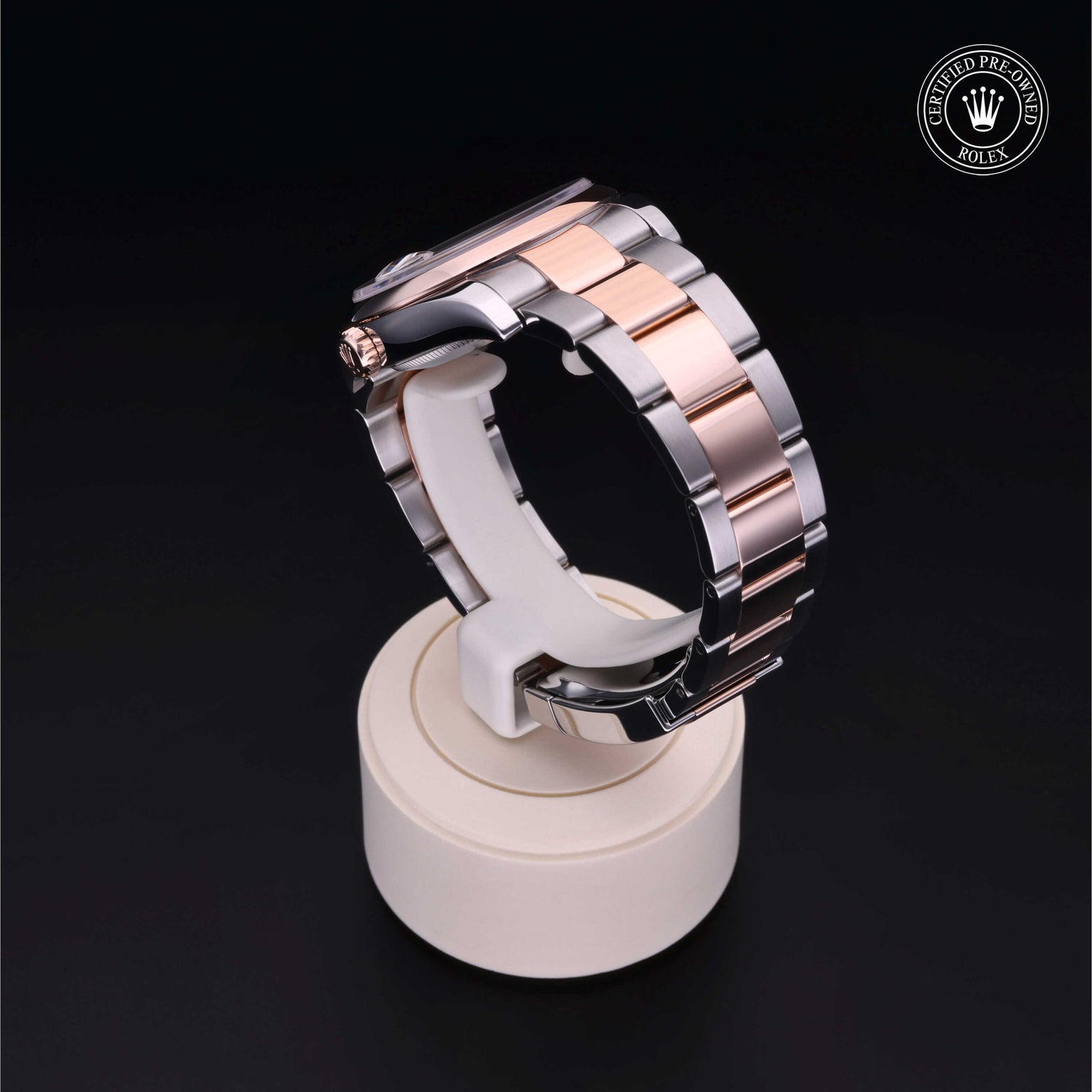 Rolex Certified Pre-owned Datejust M116201-0087 front on black background