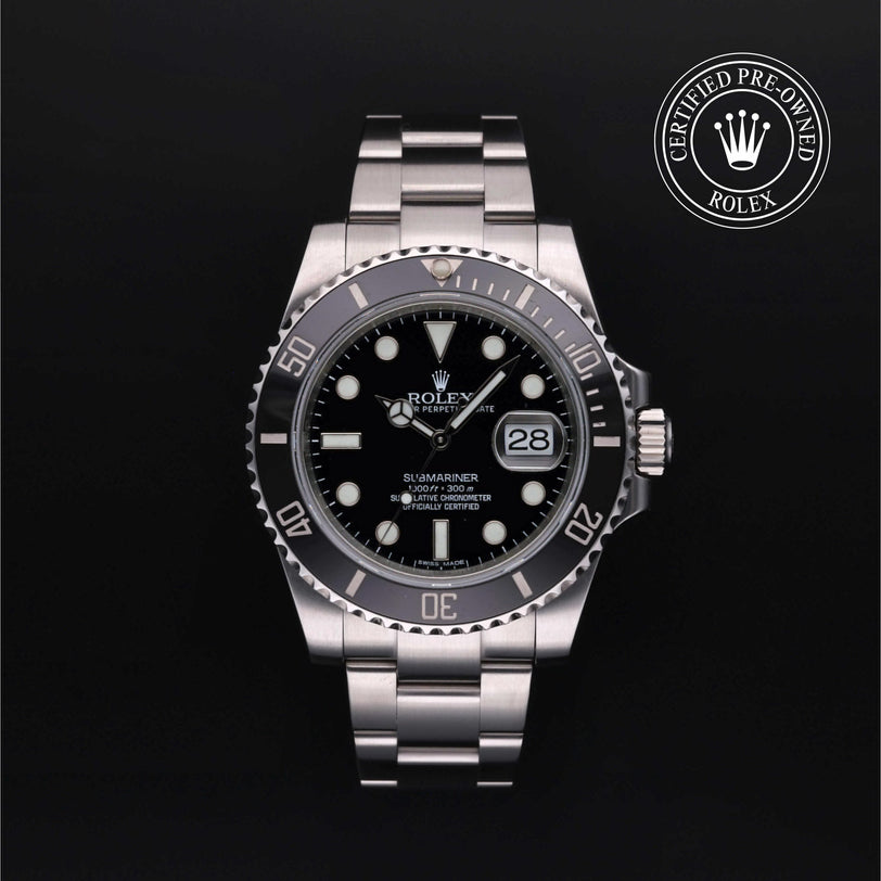 Rolex CPO Submariner M116610LN front on white background