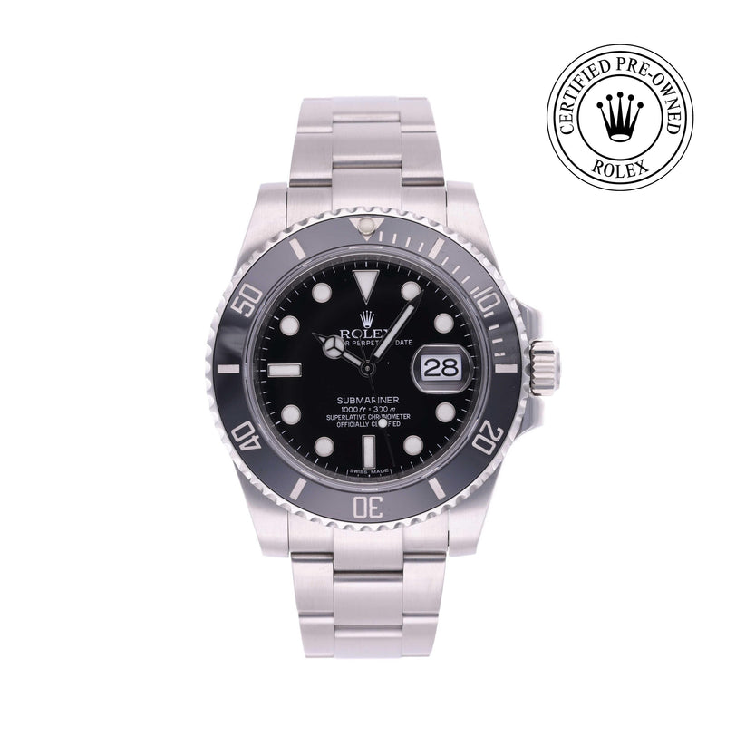 Rolex CPO Submariner M116610LN front on white background