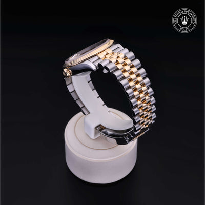 Rolex Certified Pre-owned Datejust M126233-0017 front on black background