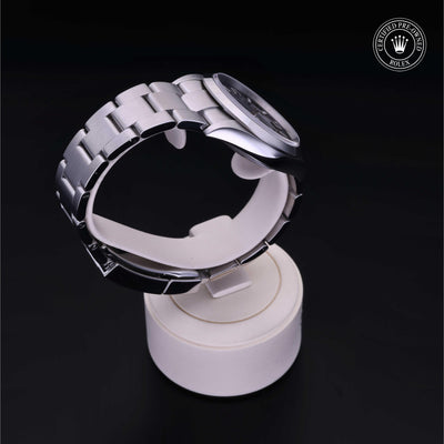Rolex CPO Oyster Perpetual 124270 front on white background