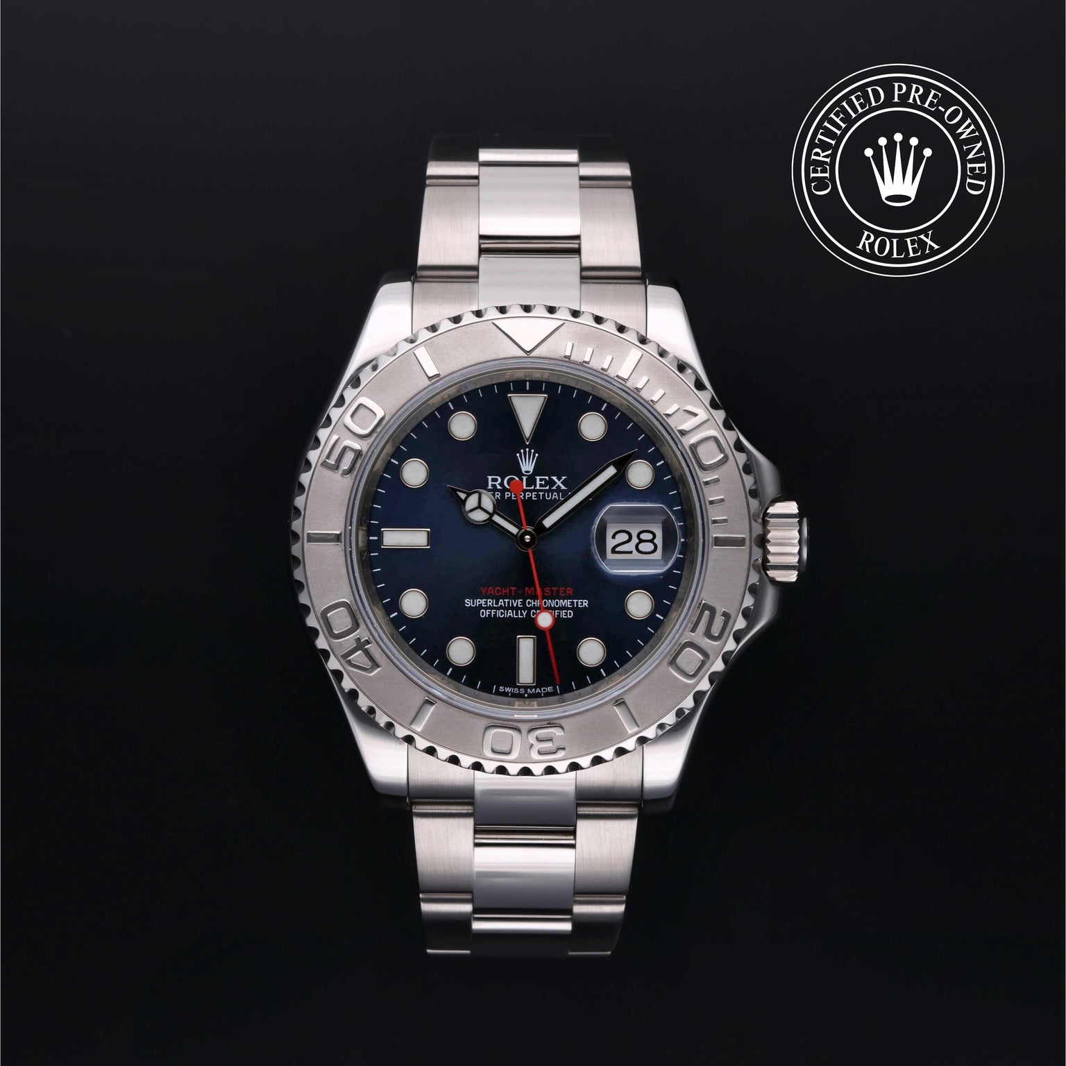 Rolex CPO Yacht-Master M116622 front on white background