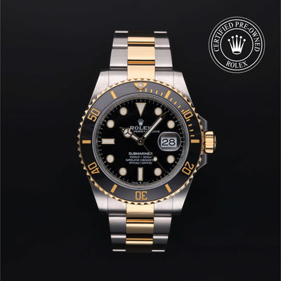 Rolex Certified Pre-owned Submariner M126613LN-0002 front on black background