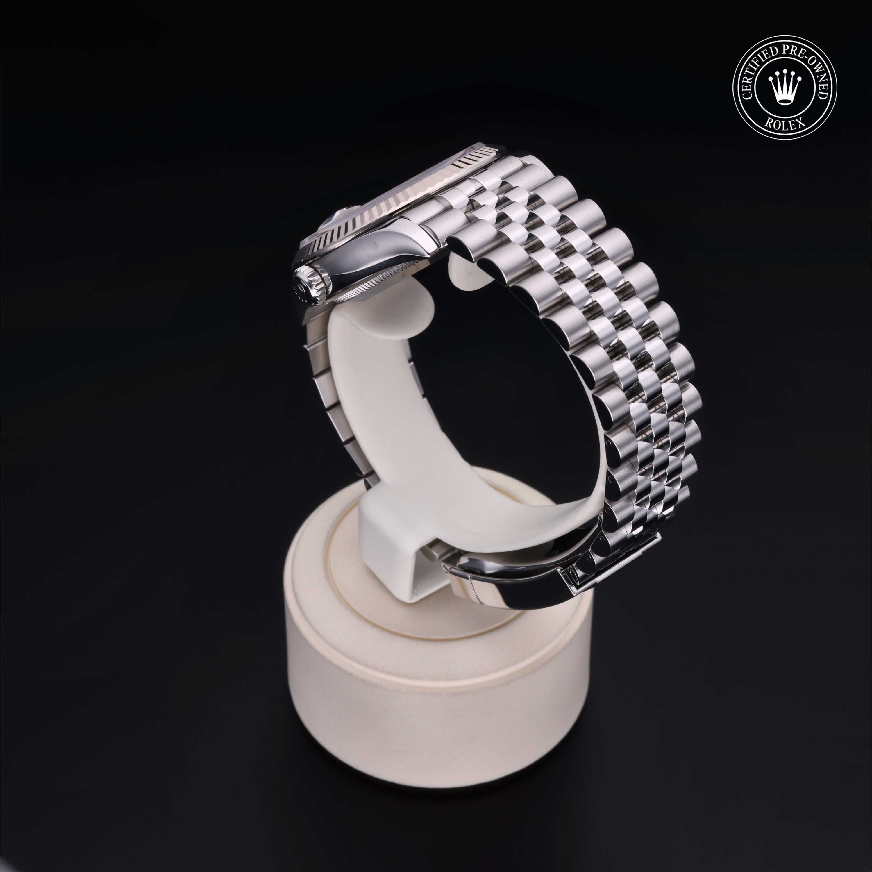 Rolex Certified Pre-owned Datejust M126234-0015 front on black background