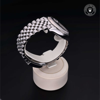 Rolex Certified Pre-owned Datejust M126234-0015 front on black background