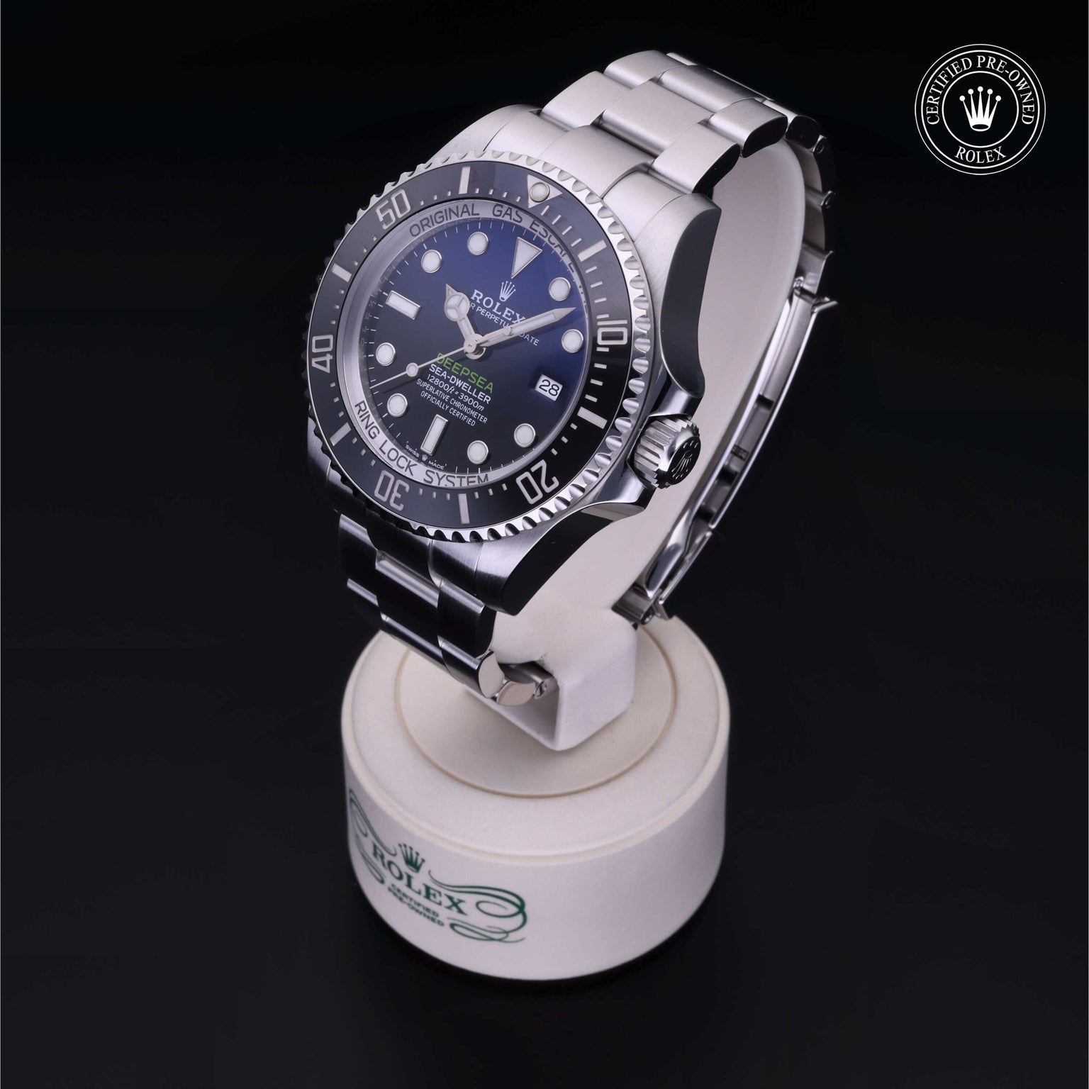 Rolex Certified Pre-owned Sea-Dweller M126660-0002 front on black background