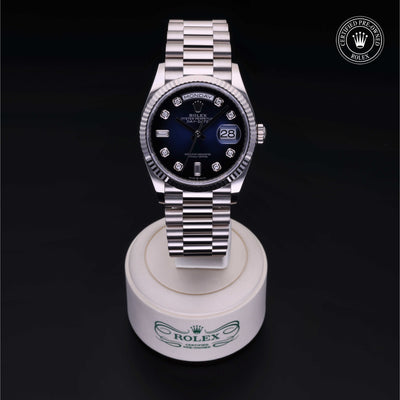 Rolex Certified Pre-owned Day-date M128239-0023 front on black background