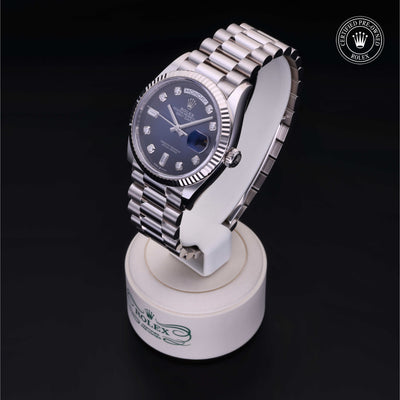 Rolex Certified Pre-owned Day-date M128239-0023 front on black background