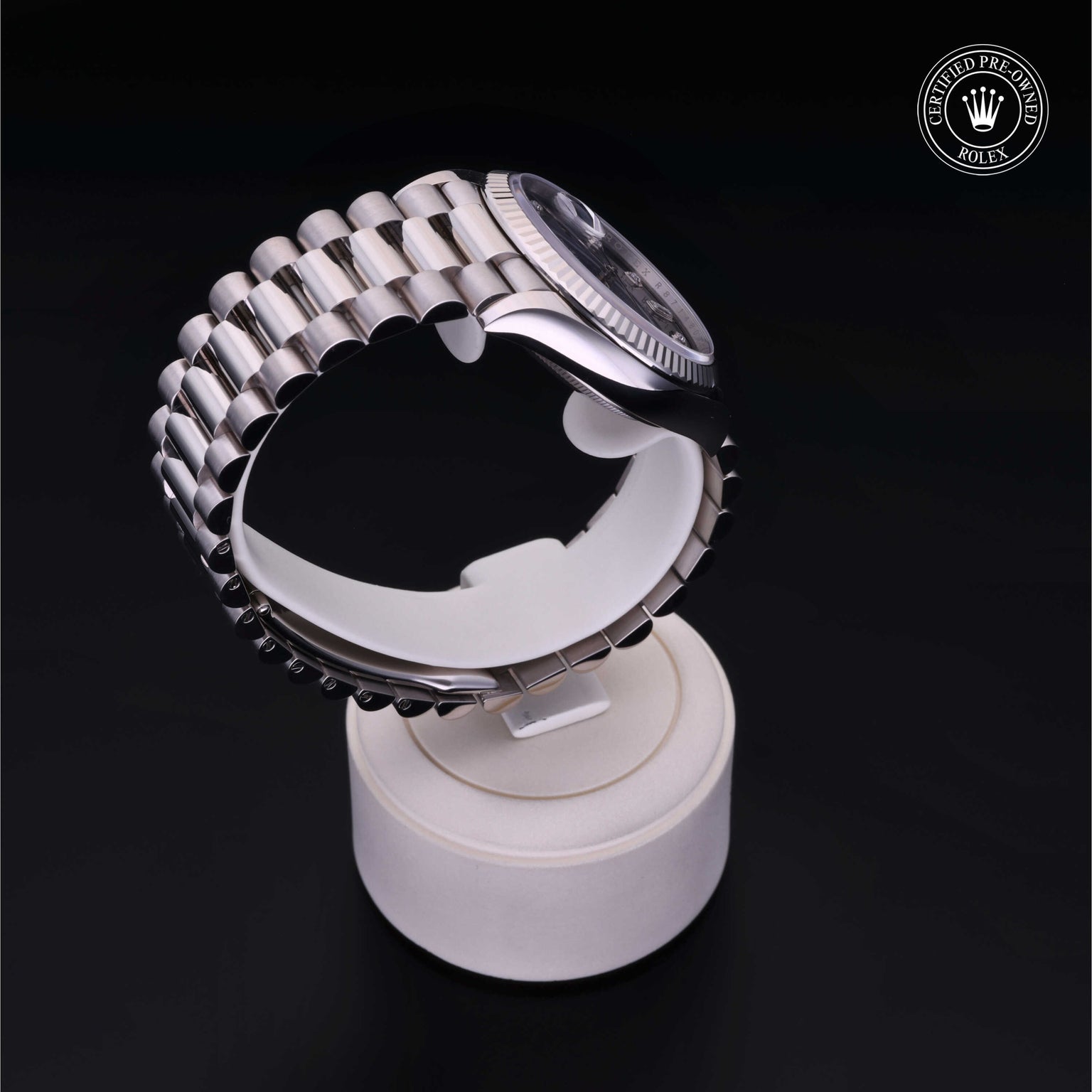 Rolex Certified Pre-owned Day-date M128239-0023 front on black background