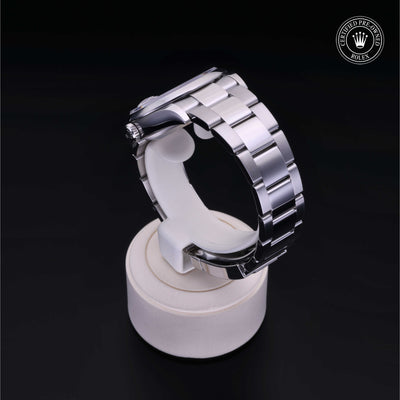 Rolex Certified Pre-owned Datejust M126200-0004 front on black background