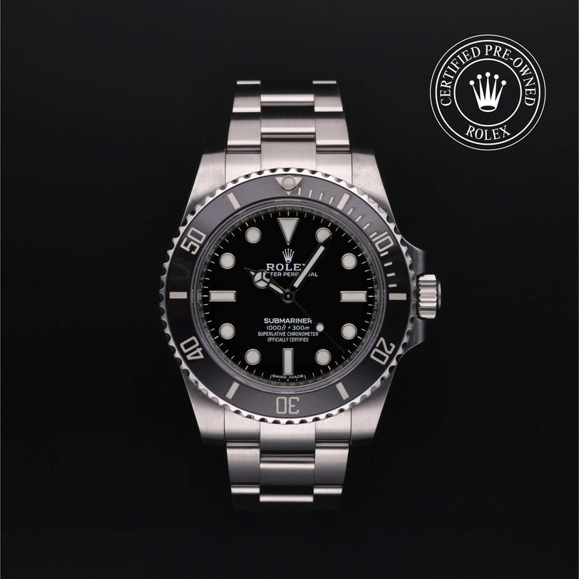 Rolex Certified Pre-owned Submariner M114060-0002 front on black background