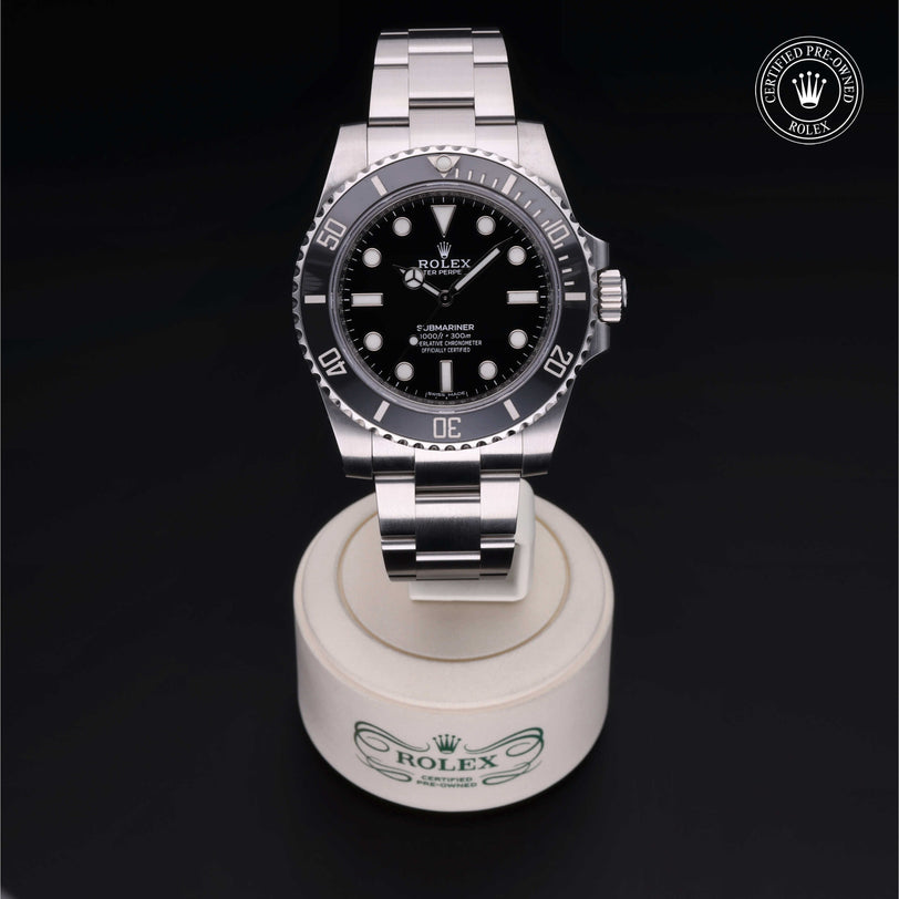 Rolex Certified Pre-owned Submariner M114060-0002 front on black background