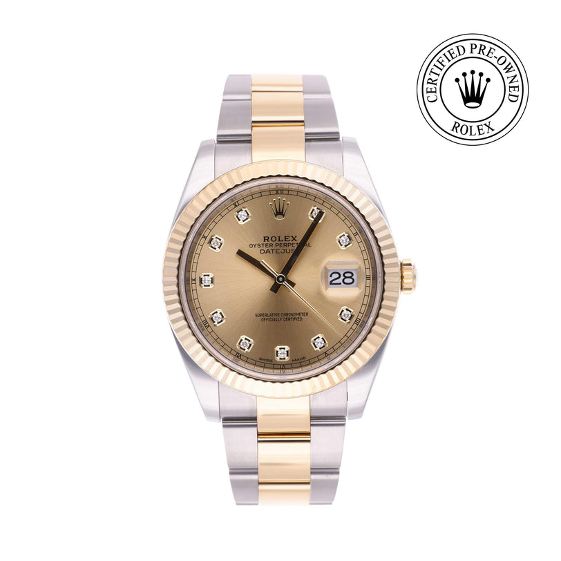 Rolex Certified Pre-owned Datejust M126333-0011 front on white background