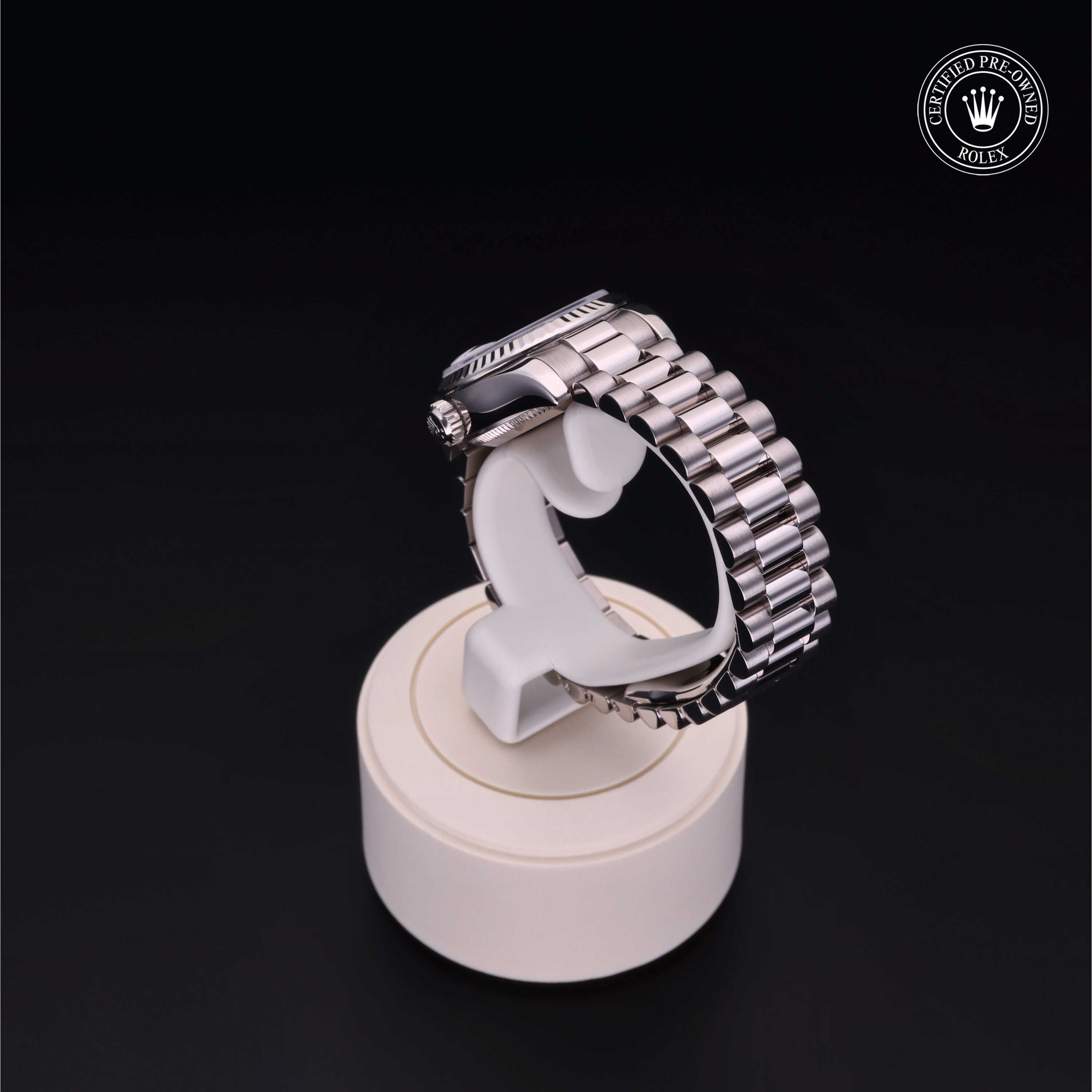 Rolex Certified Pre-owned Lady Datejust M179179-0003 front on black background