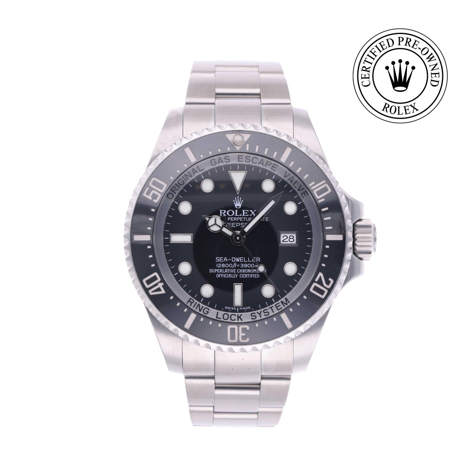 Rolex CPO Sea-Dweller M116660 front on white background