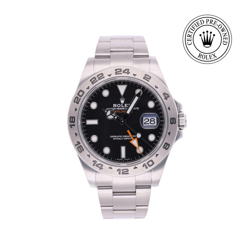 Rolex Certified Pre-owned Explorer M216570-0002 front on white background