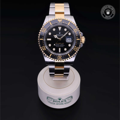 Rolex Certified Pre-owned Sea-Dweller M126603-0001 front on black background