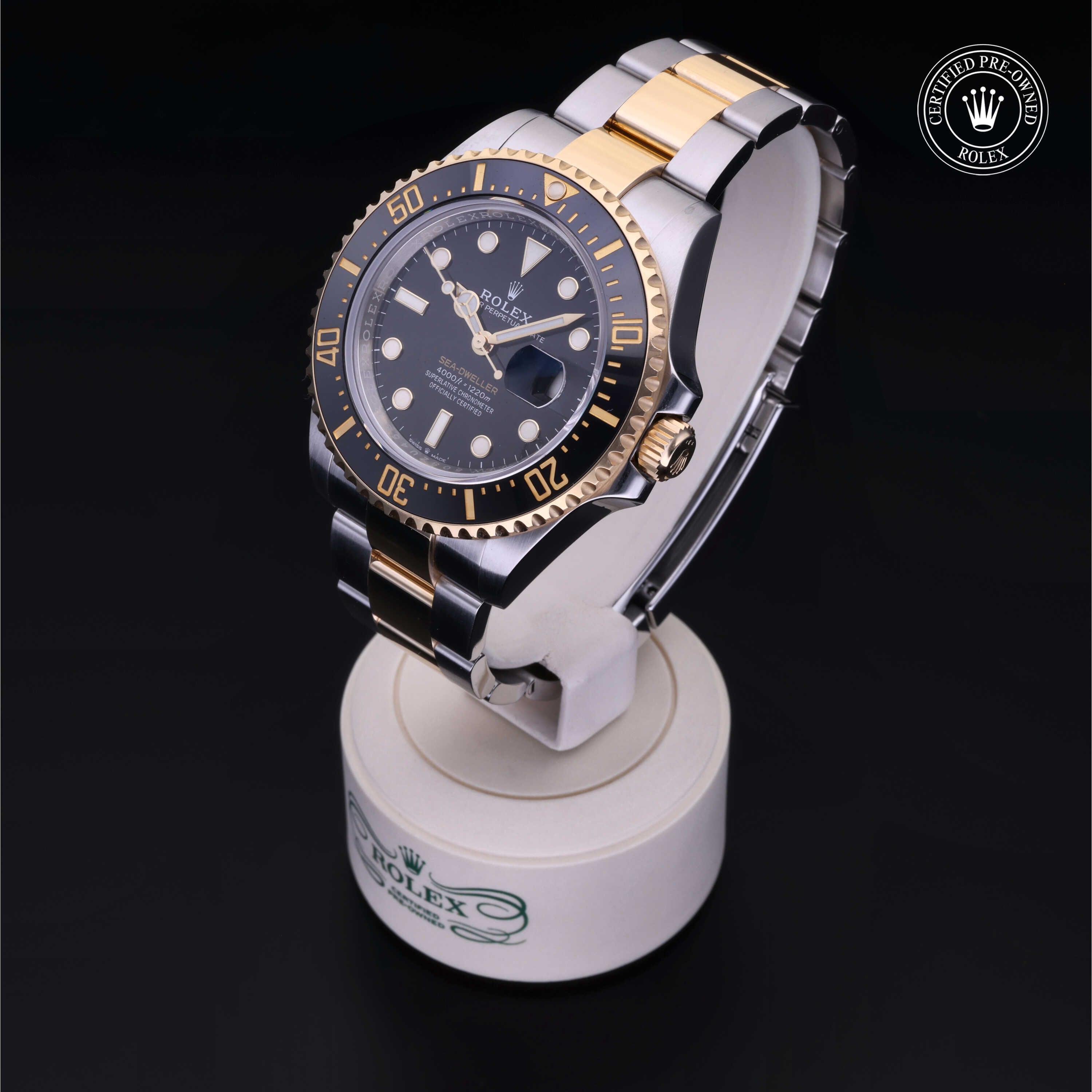 Rolex Certified Pre-owned Sea-Dweller M126603-0001 front on black background