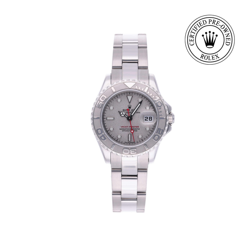 Rolex Certified Pre-owned Yacht-Master M169622-0002 front on white background