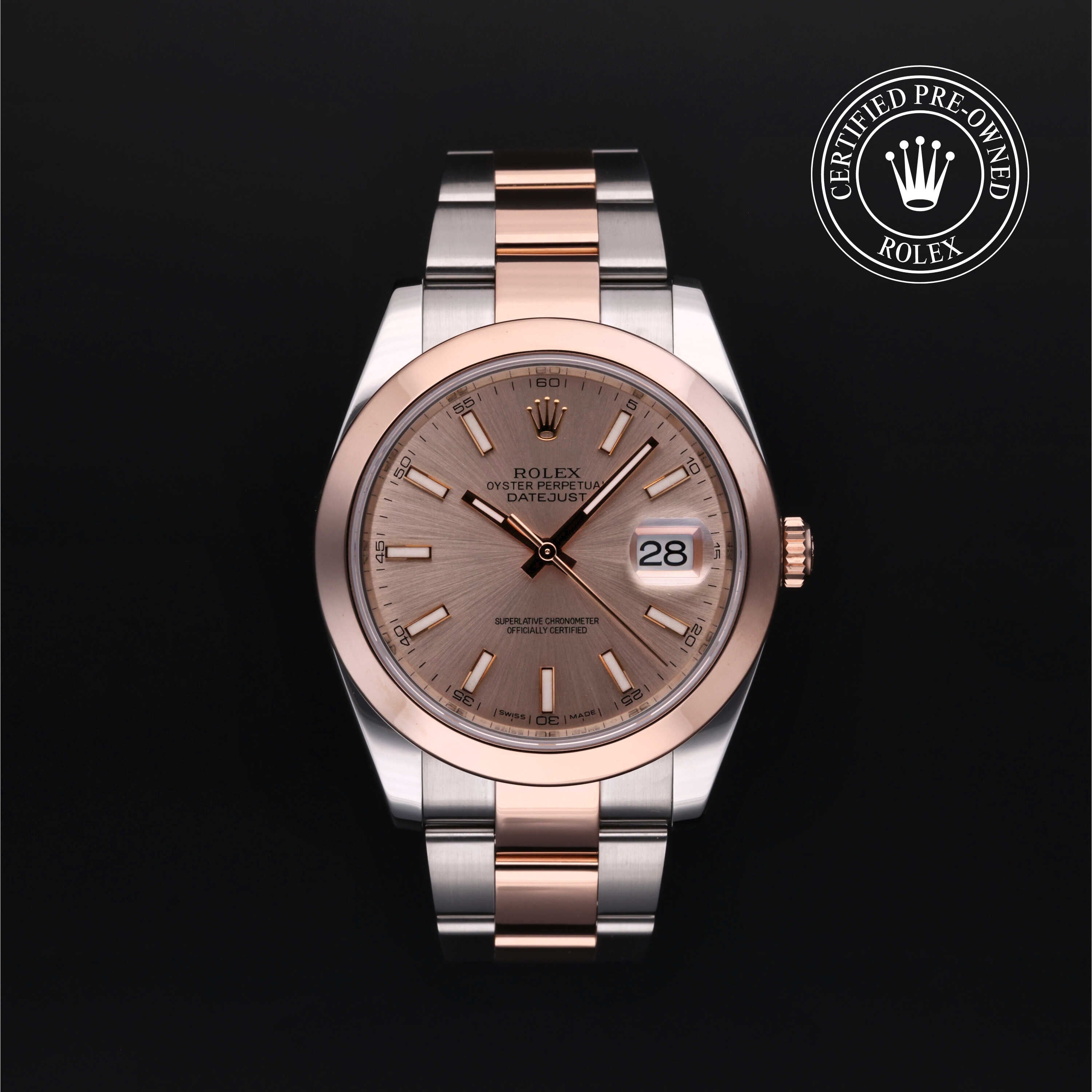 Rolex Certified Pre-owned Datejust M126301-0007 front on black background
