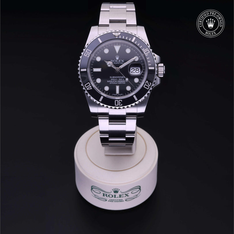 Rolex CPO Submariner M116610LN front on white background
